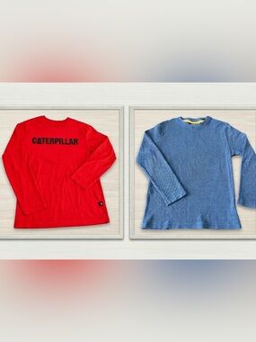 CAT Caterpillar Boys Long Sleeve Shirt Bundle Set of 2 Size L (10-12)